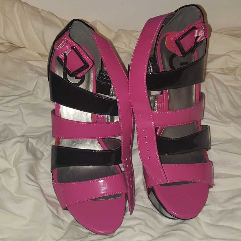 Strappy platform heels